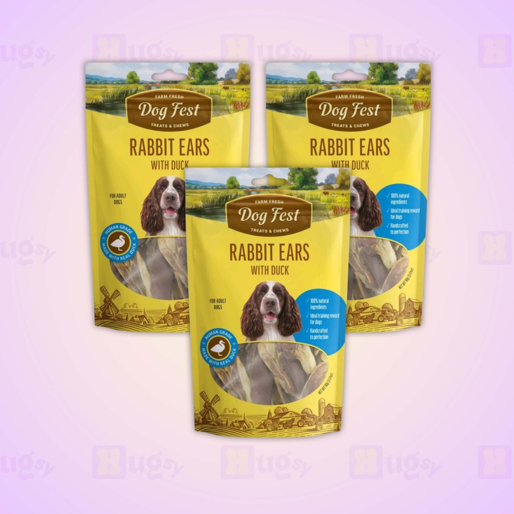 Dog Fest Rabbit ears with duck meat - Hugsy Pets Nepal